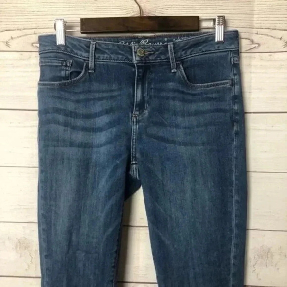 Eddie Bauer Elasian Curvy Crop Raw Hem Medium Wash Skinny Jeans 8 - Picture 5 of 8